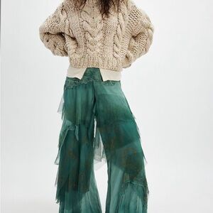 Free People Teal Layered Pants